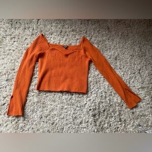 Wild Fable Vibrant Orange Ribbed Top
